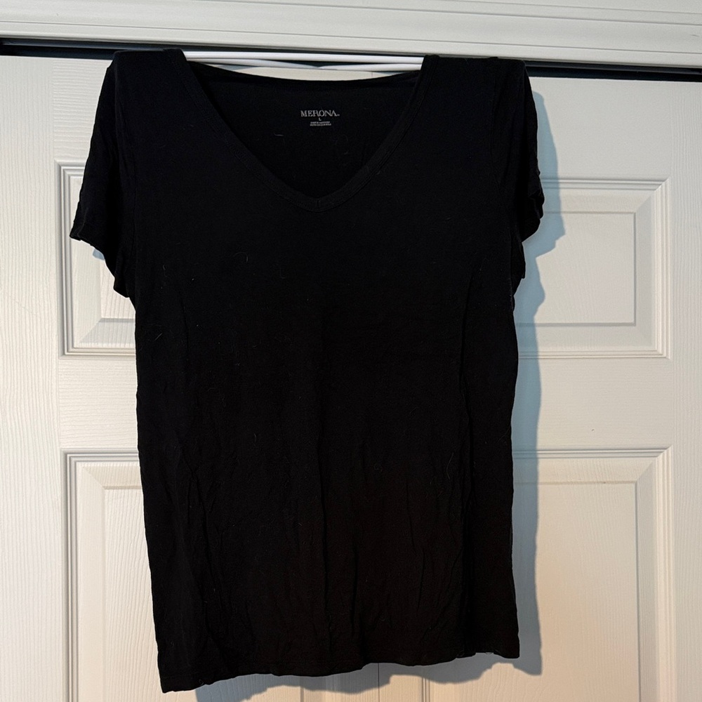 Merona Women's Classic Black Short Sleeve Tee